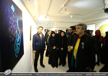 گزارش تصویری از مراسم افتتاحیه نمایشگاه نقاشیخط فاطمیه در گالری برسام تهران به مناسبت ایام شهادت حضرت زهرا 