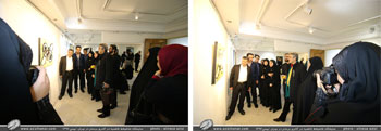 گزارش تصویری از مراسم افتتاحیه نمایشگاه نقاشیخط فاطمیه در گالری برسام تهران به مناسبت ایام شهادت حضرت زهرا 